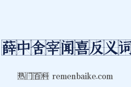 薛中舍宰闻喜反义词是什么意思的图片